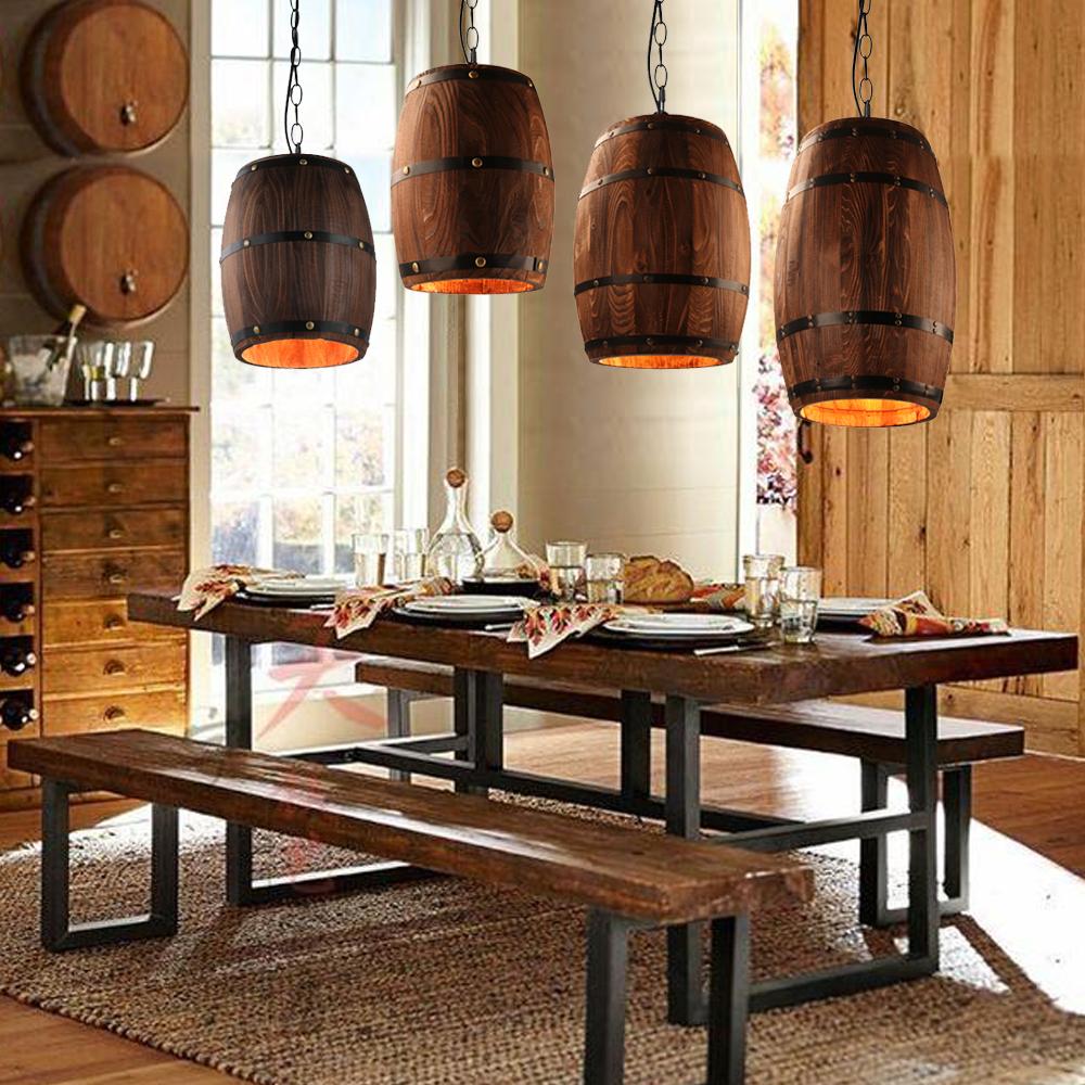 Erato - Hangende Wijnvat Lamp van Hout