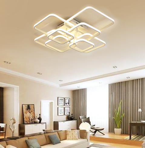 Gelaagde Vierkante Moderne LED Kroonluchter
