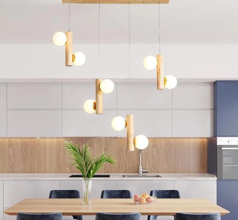 Prescott - Moderne houten bolkroonluchter