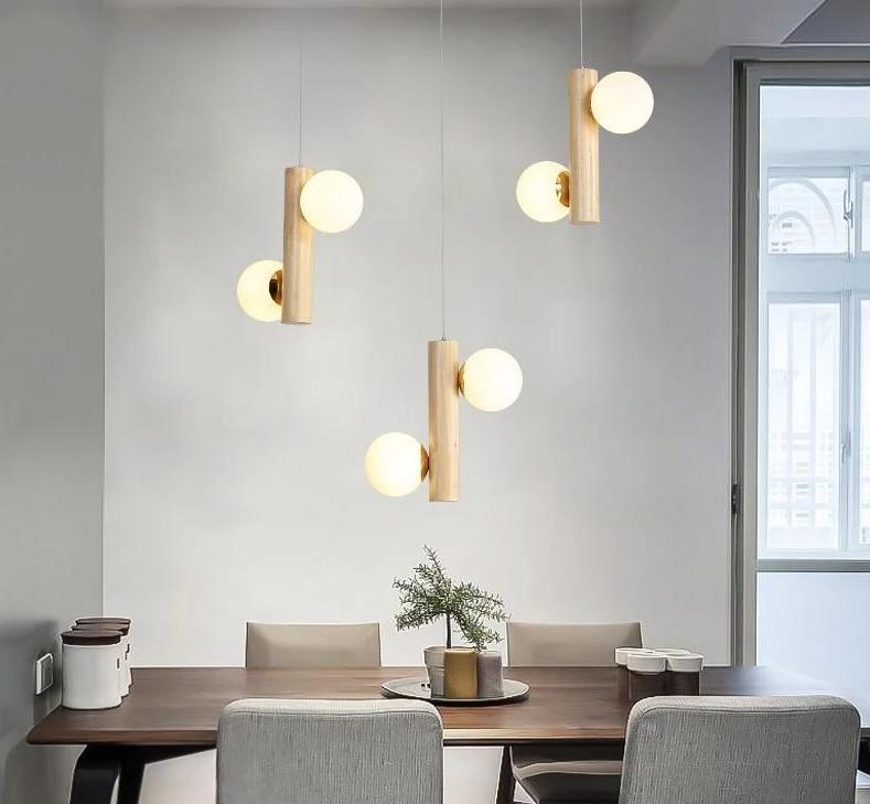 Prescott - Moderne houten bolkroonluchter