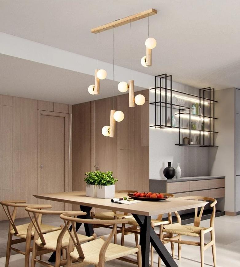 Prescott - Moderne houten bolkroonluchter