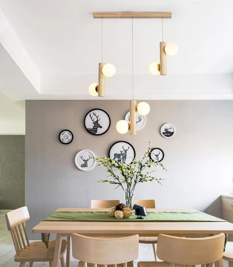 Prescott - Moderne houten bolkroonluchter