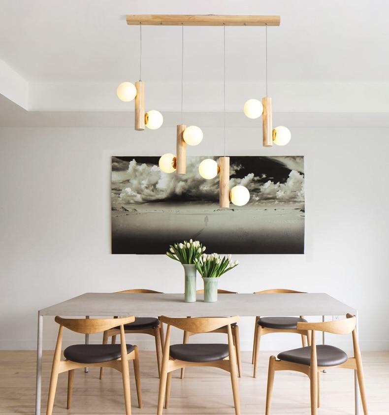 Prescott - Moderne houten bolkroonluchter