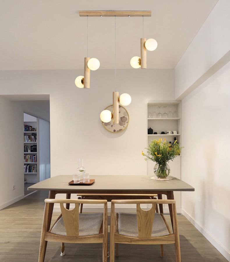 Prescott - Moderne houten bolkroonluchter