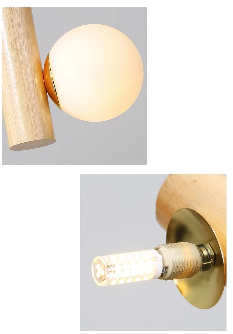 Prescott - Moderne houten bolkroonluchter