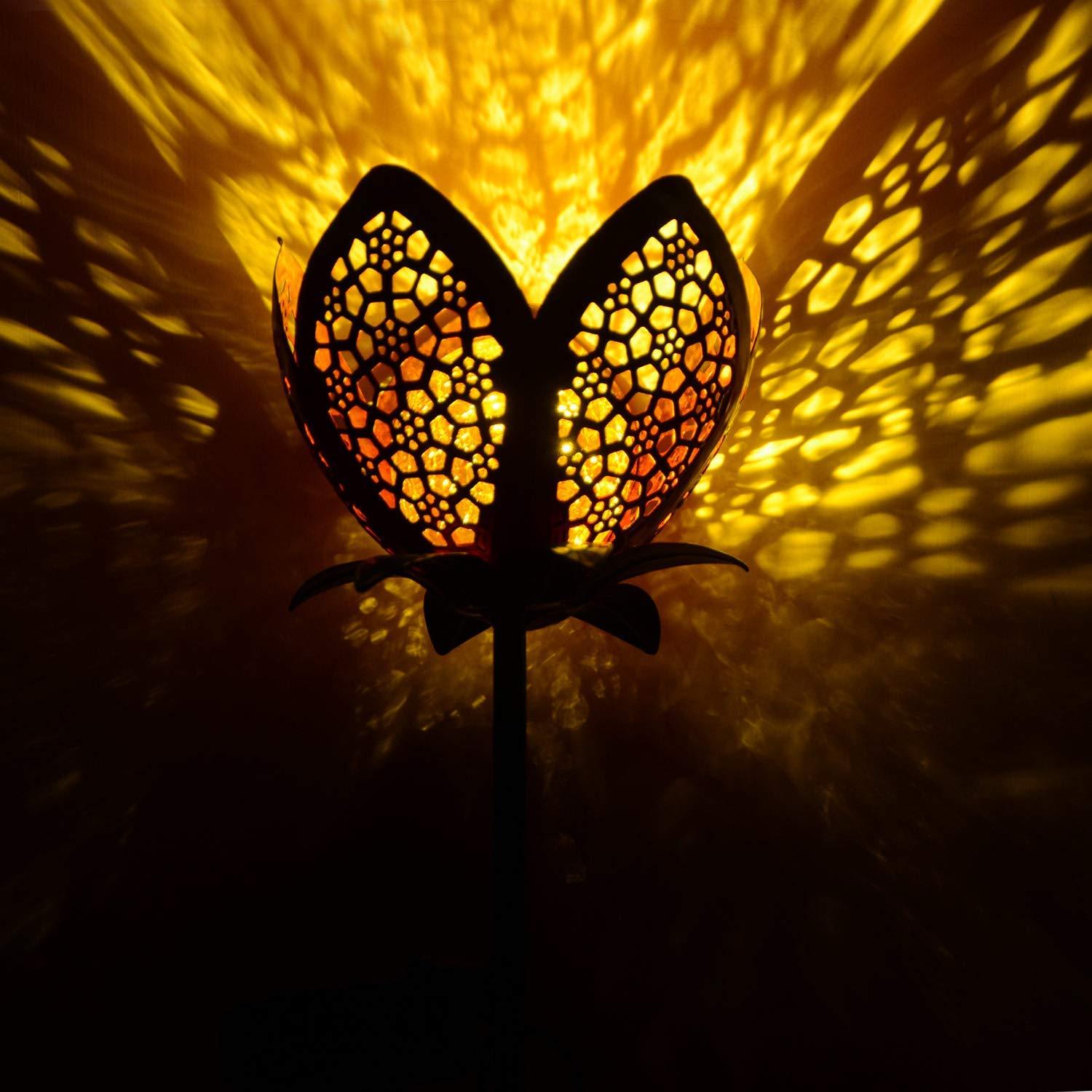 Op Zonne-energie Werkende Bloempot Tuinverlichting