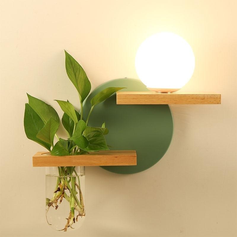 Lyla - LED Lamp, Plantenbak & Plankencombinatie