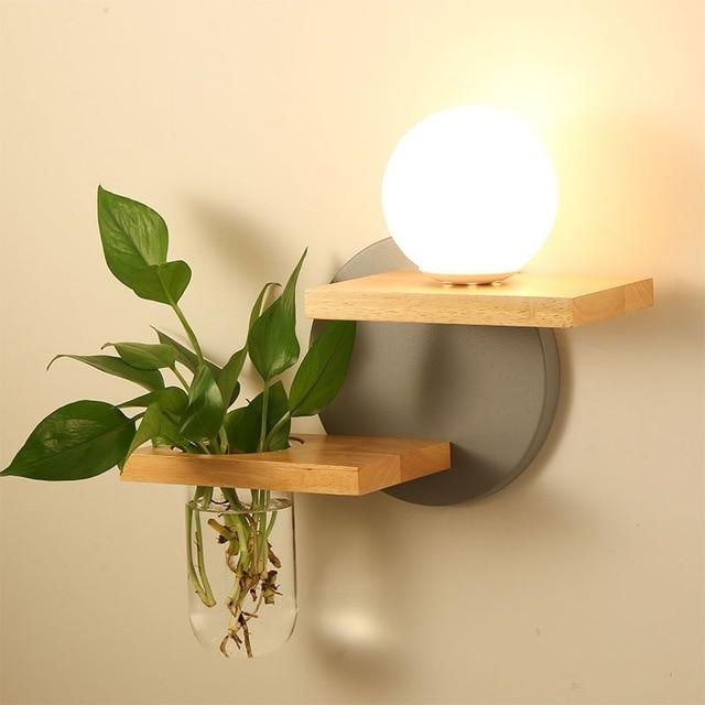 Lyla - LED Lamp, Plantenbak & Plankencombinatie