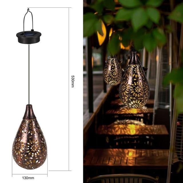 Milton - Hangende Tuinlamp op Zonne-energie met Waterdruppels