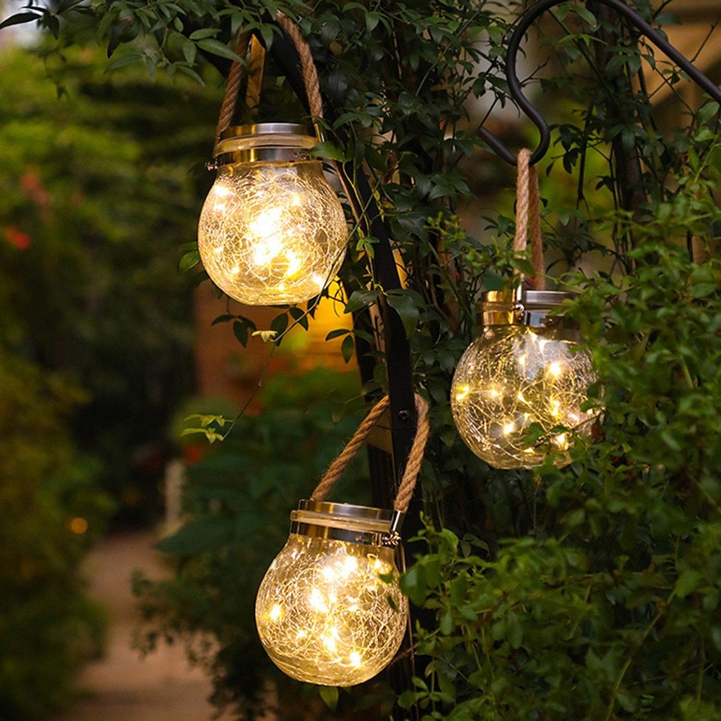 Moderne Ronde Glazen Pot Tuin Hanglamp