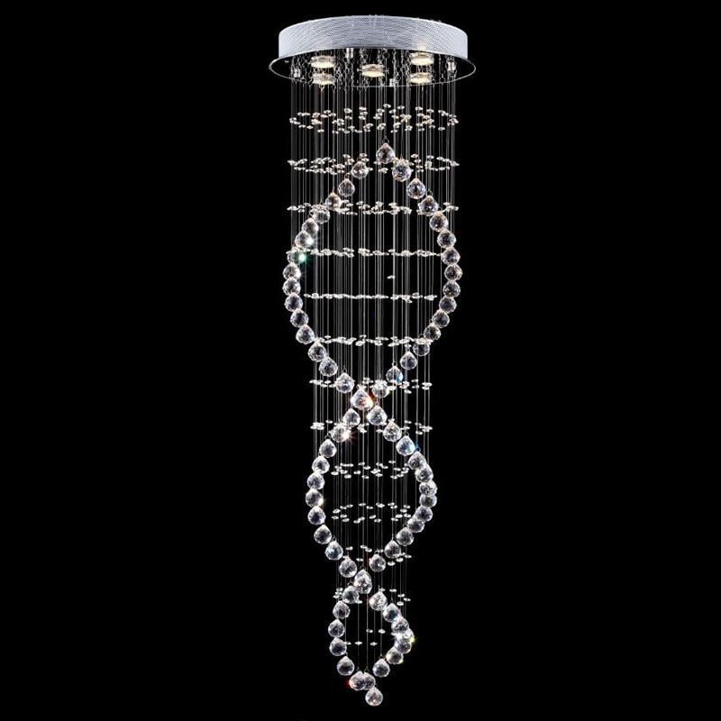 Moderne LED Dubbele Spiraal Kristallen Kroonluchter