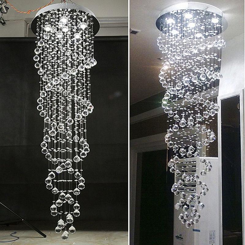 Moderne LED Dubbele Spiraal Kristallen Kroonluchter