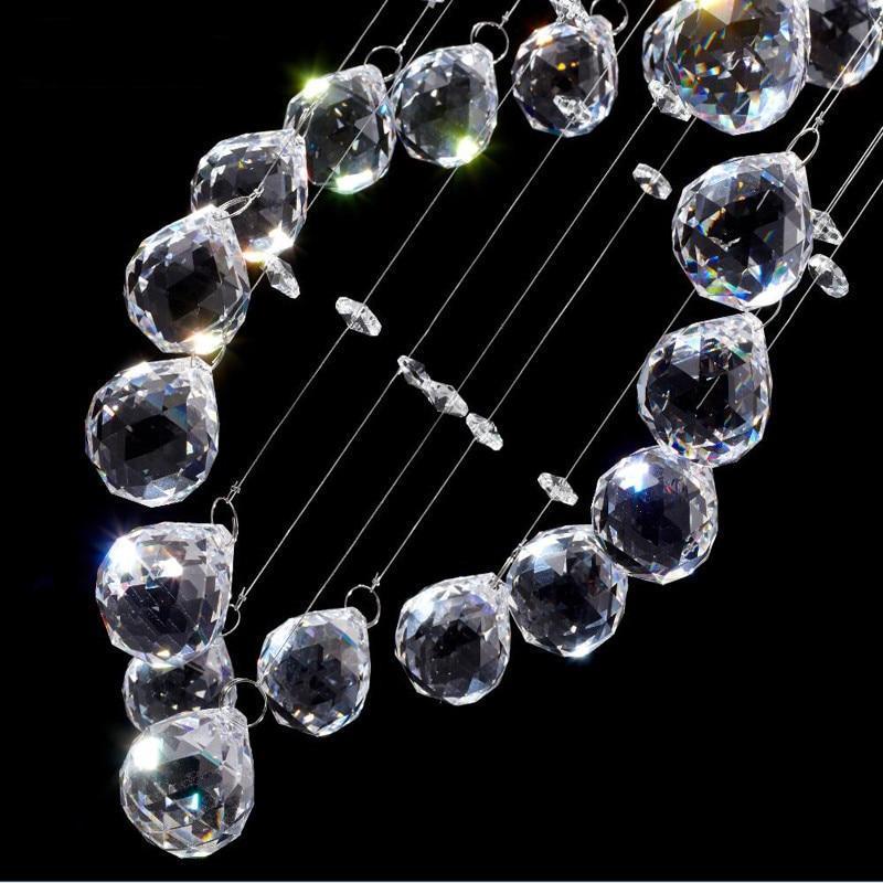 Moderne LED Dubbele Spiraal Kristallen Kroonluchter