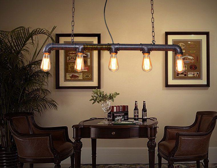 Industriële Pijp Hanglamp Kroonluchter in vintage stijl