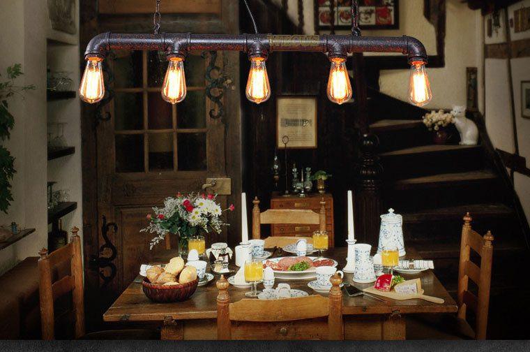 Industriële Pijp Hanglamp Kroonluchter in vintage stijl