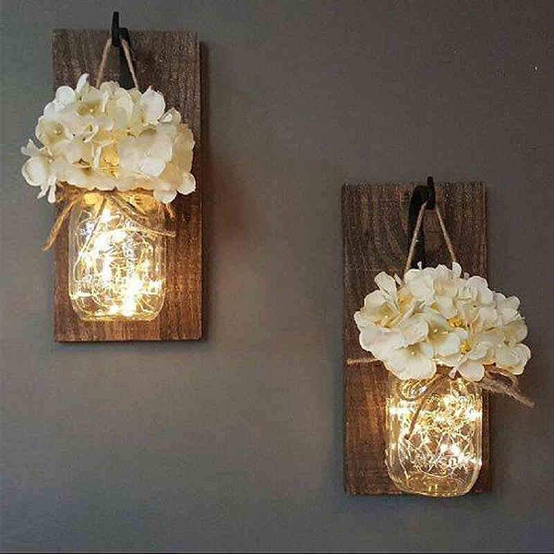 Jinx - Fairy Lights Mason Jar aan de Muur Bevestigd