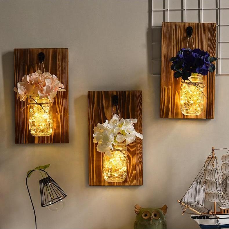 Jinx - Fairy Lights Mason Jar aan de Muur Bevestigd