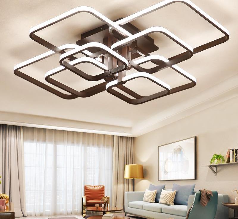 Gelaagde Vierkante Moderne LED Kroonluchter