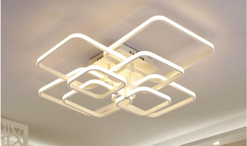 Gelaagde Vierkante Moderne LED Kroonluchter