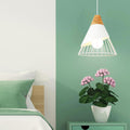 Hanglamp Scandinavisch met Houten Basis en IJzeren Kooi