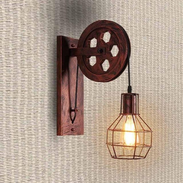 Loft - Industriële Vintage Katrol Wandlamp