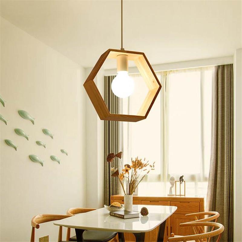 Geometrische hangende houten lampen