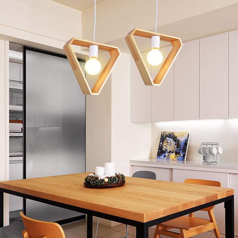 Geometrische hangende houten lampen
