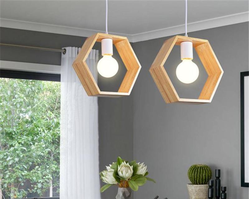 Geometrische hangende houten lampen