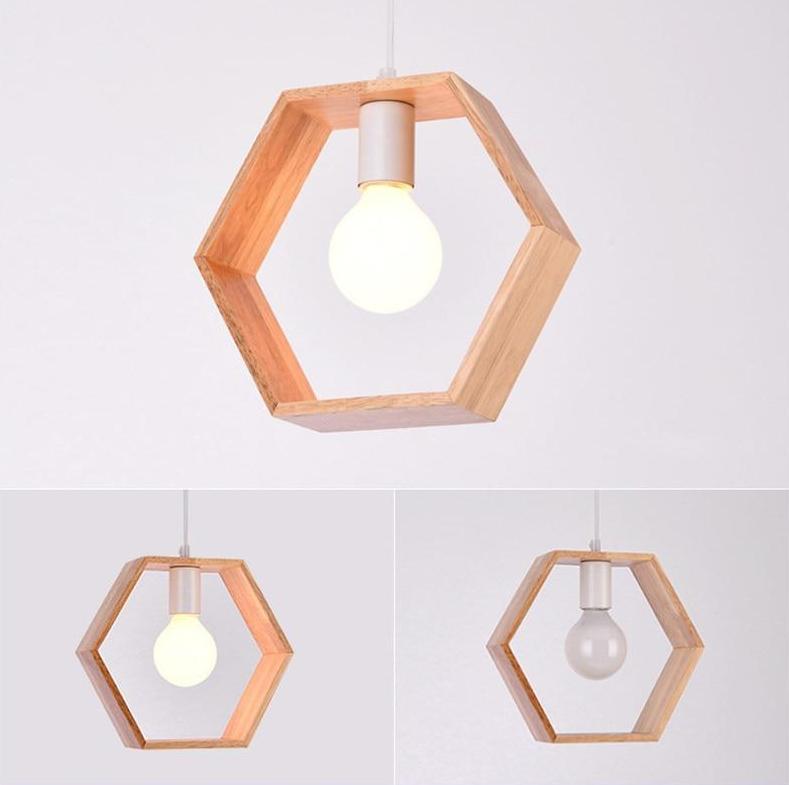 Geometrische hangende houten lampen