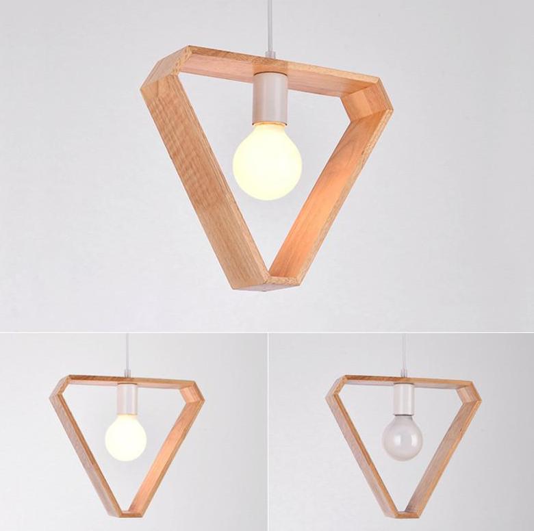 Geometrische hangende houten lampen