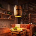 Erato - Hangende Wijnvat Lamp van Hout