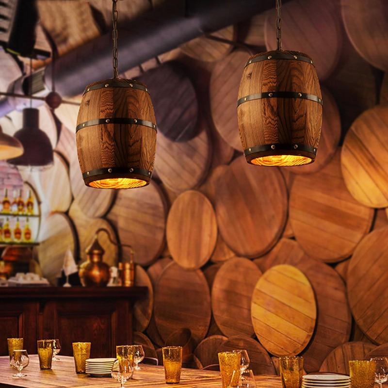 Erato - Hangende Wijnvat Lamp van Hout