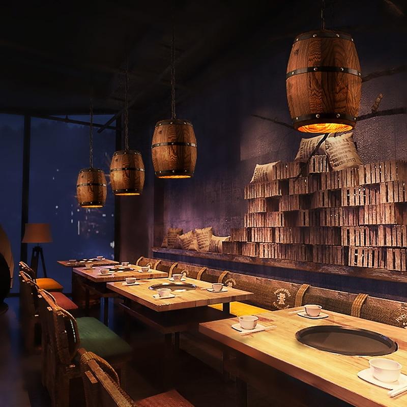 Erato - Hangende Wijnvat Lamp van Hout