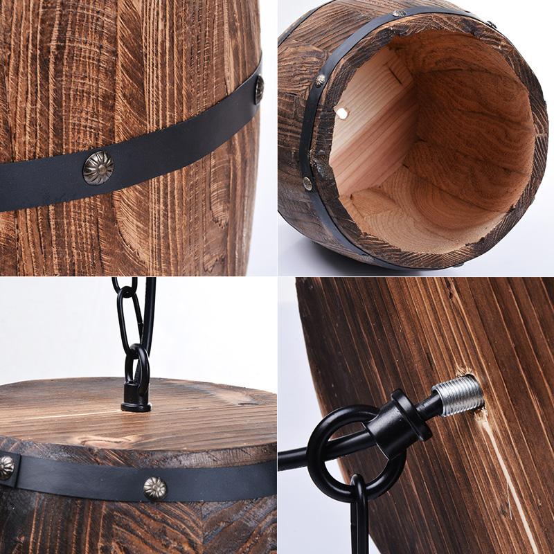 Erato - Hangende Wijnvat Lamp van Hout