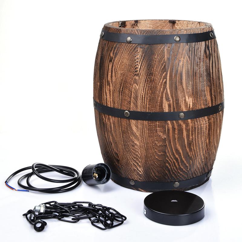Erato - Hangende Wijnvat Lamp van Hout